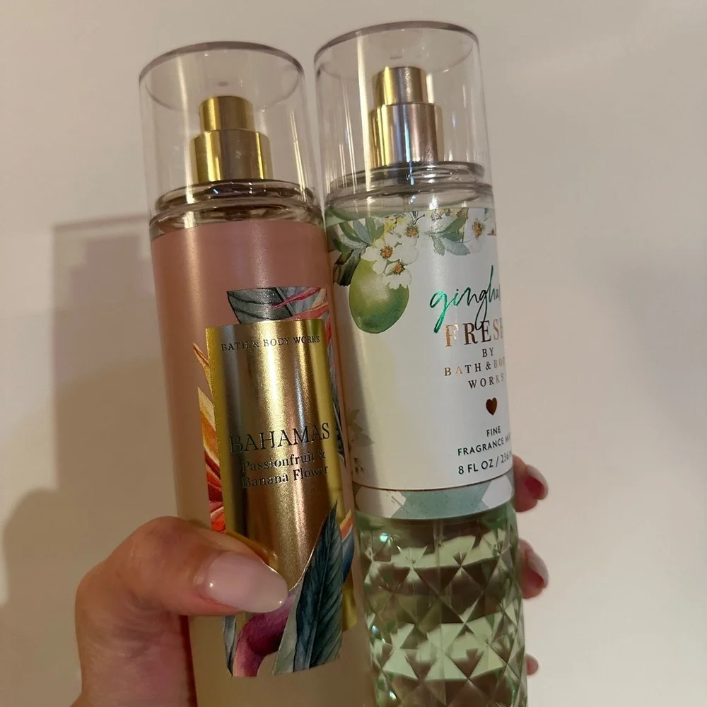 Bath & Body Works Bahamas Pink & Gingham‎ Fresh Green Mist Duo